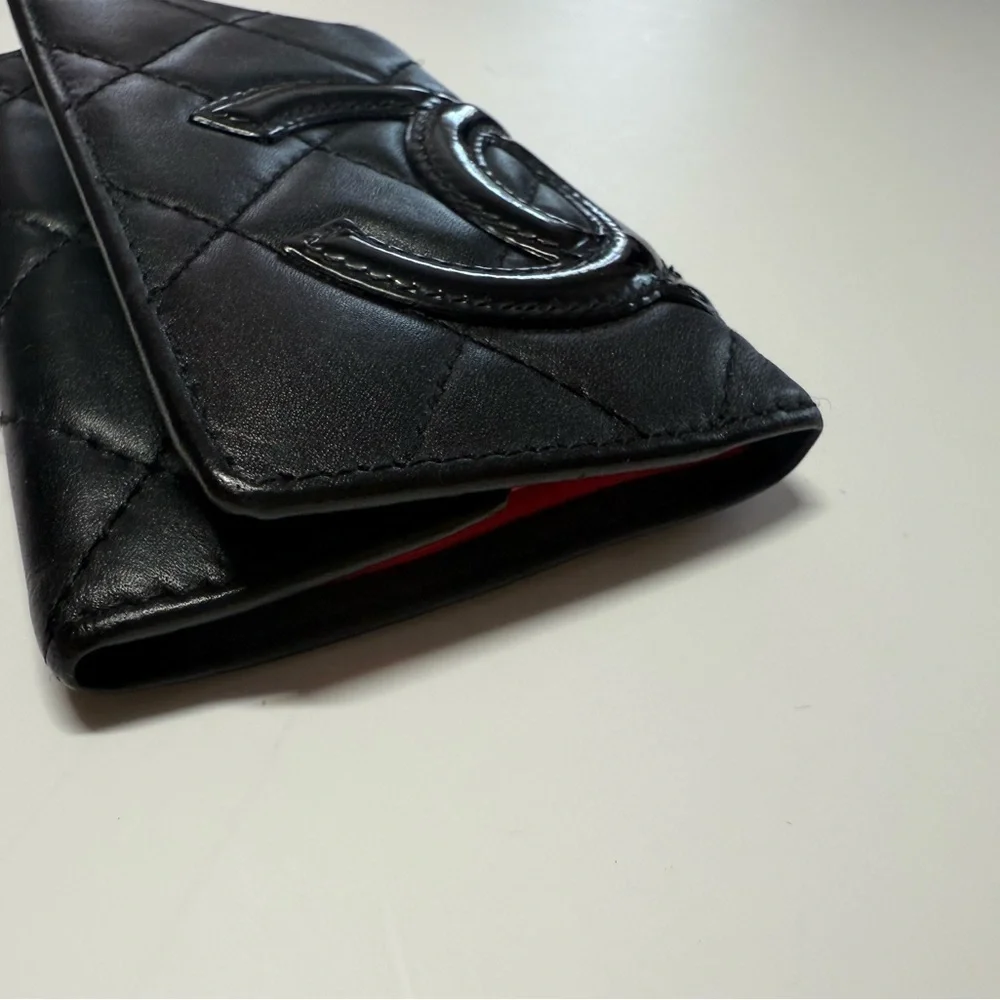 CHANEL Black Cambon Quilted Key Holder
